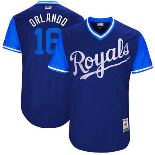 Royals #16 Paulo Orlando Navy "Orlando" Players Weekend Authentic Stitched MLB Jersey Royals #16 Paulo Orlando Navy "Orlando" Players Weekend Authentic Stitched MLB Jersey
