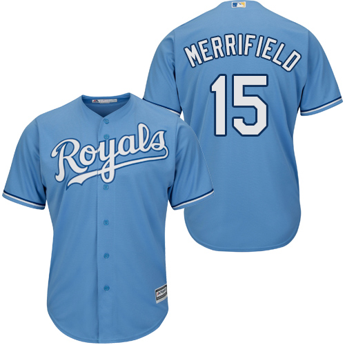 Royals #15 Whit Merrifield Light Blue New Cool Base Alternate 1 Stitched MLB Jersey Royals #15 Whit Merrifield Light Blue New Cool Base Alternate 1 Stitched MLB Jersey