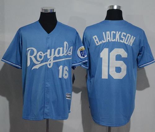 Royals #16 Bo Jackson Light Blue New Cool Base Alternate 1 Stitched MLB Jersey Royals #16 Bo Jackson Light Blue New Cool Base Alternate 1 Stitched MLB Jersey