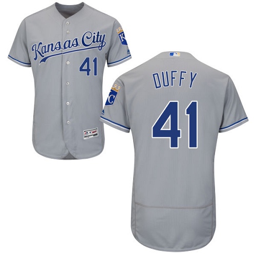 Royals #41 Danny Duffy Grey Flexbase Authentic Collection Stitched MLB Jersey Royals #41 Danny Duffy Grey Flexbase Authentic Collection Stitched MLB Jersey