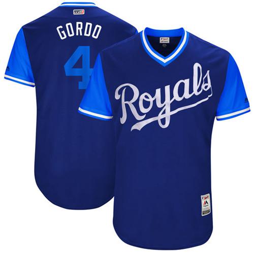 Royals #4 Alex Gordon Navy "Gordo" Players Weekend Authentic Stitched MLB Jersey Royals #4 Alex Gordon Navy "Gordo" Players Weekend Authentic Stitched MLB Jersey