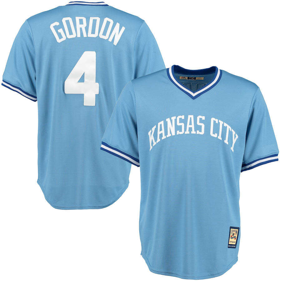 Kansas City Royals #4 Alex Gordon Majestic Cooperstown Collection Cool Base Player Jersey Blue Kansas City Royals #4 Alex Gordon Majestic Cooperstown Collection Cool Base Player Jersey Blue