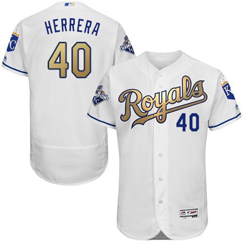 Royals #40 Kelvin Herrera White 2015 World Series Champions Gold Program FlexBase Authentic Stitched MLB Jersey Royals #40 Kelvin Herrera White 2015 World Series Champions Gold Program FlexBase Authentic Stitched MLB Jersey