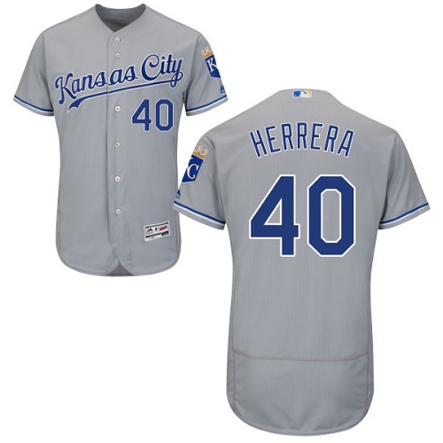 Royals #40 Kelvin Herrera Grey Flexbase Authentic Collection Stitched MLB Jersey Royals #40 Kelvin Herrera Grey Flexbase Authentic Collection Stitched MLB Jersey