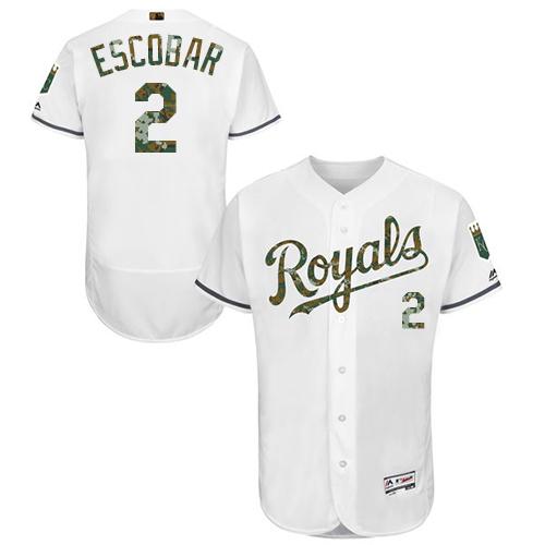 Royals #2 Alcides Escobar White Flexbase Authentic Collection Memorial Day Stitched MLB Jersey Royals #2 Alcides Escobar White Flexbase Authentic Collection Memorial Day Stitched MLB Jersey