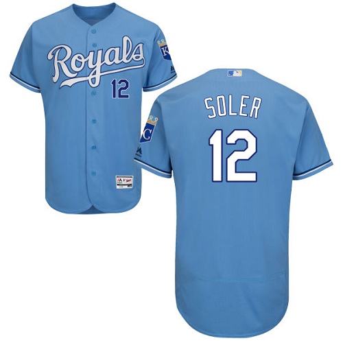 Royals #12 Jorge Soler Light Blue Flexbase Authentic Collection Stitched MLB Jersey Royals #12 Jorge Soler Light Blue Flexbase Authentic Collection Stitched MLB Jersey