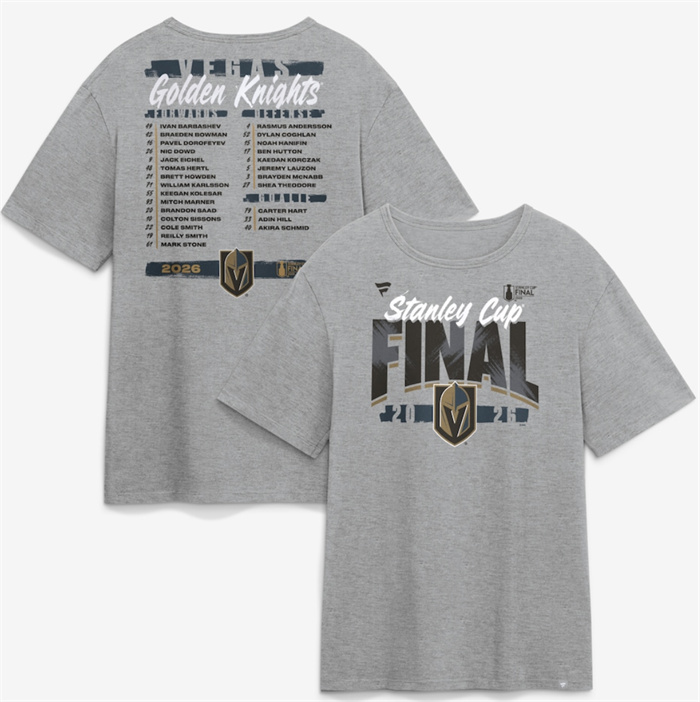 Men's Vegas Golden Knights eather Gray 2026 Stanley Cup Final Roster T-Shirt