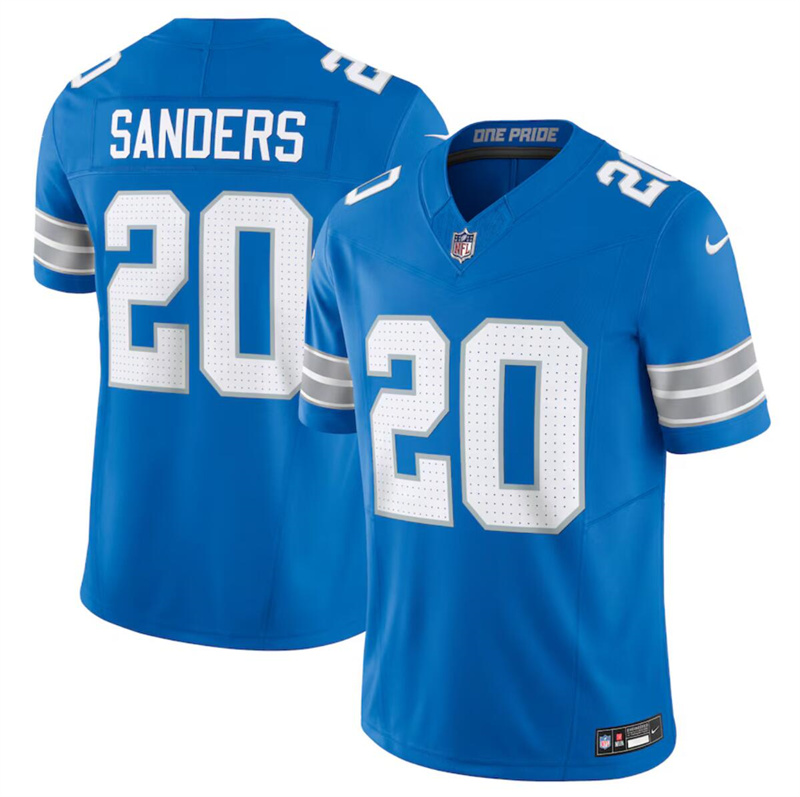 Men's Detroit Lions #20 Barry Sanders Blue 2024 F.U.S.E. Vapor Limited Stitched Jersey Men's Detroit Lions #20 Barry Sanders Blue 2024 F.U.S.E. Vapor Limited Stitched Jersey