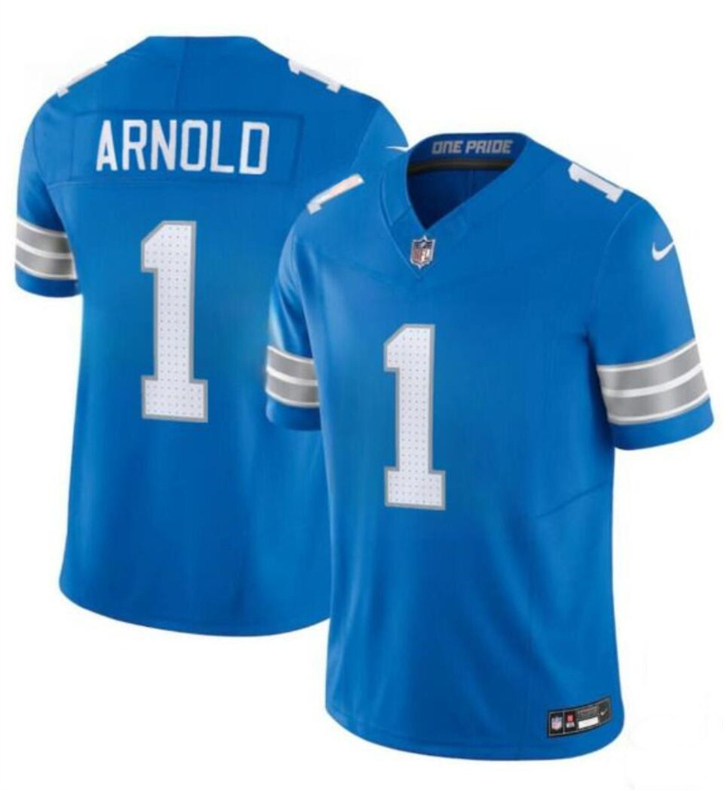 Men's Detroit Lions #1 Terrion Arnold New Blue 2024 Draft F.U.S.E. Vapor Limited Stitched Jersey Men's Detroit Lions #1 Terrion Arnold New Blue 2024 Draft F.U.S.E. Vapor Limited Stitched Jersey