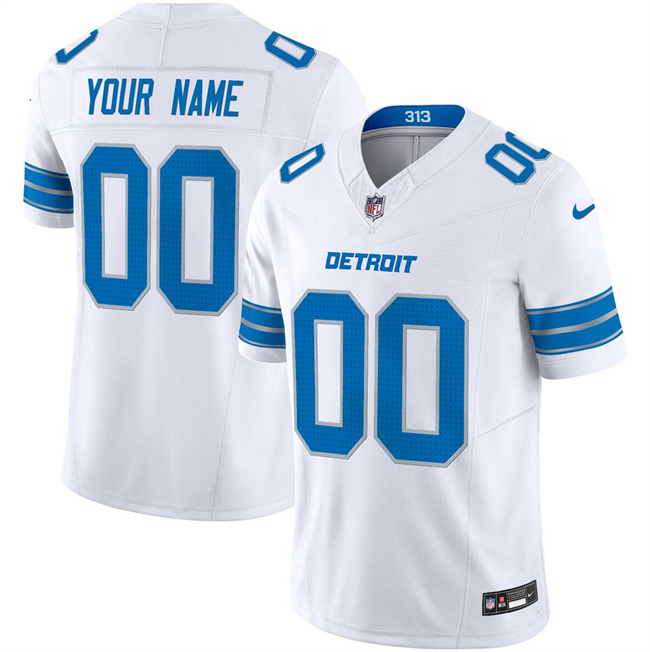 Men's Detroit Lions Active Player Custom White 2024 F.U.S.E. Vapor Limited Stitched Jersey Men's Detroit Lions Active Player Custom White 2024 F.U.S.E. Vapor Limited Stitched Jersey