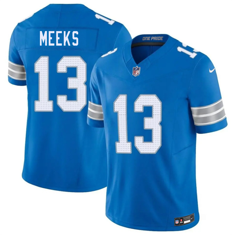 Men's Detroit Lions #13 Jackson Meeks Blue 2026 F.U.S.E. Vapor Limited Stitched Jersey