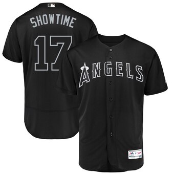 Los Angeles Angels #17 Shohei Ohtani Showtime Majestic 2019 Players' Weekend Flex Base Authentic Player Jersey Black