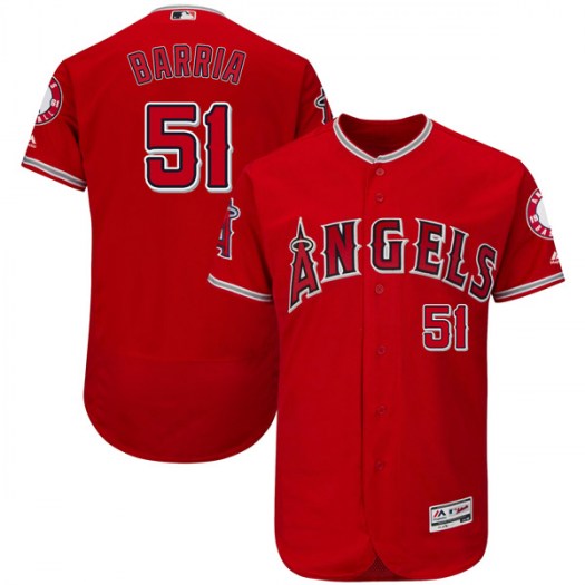 Angels of Anaheim #51 Jaime Barria Red Flexbase Authentic Collection Stitched MLB Jersey Angels of Anaheim #51 Jaime Barria Red Flexbase Authentic Collection Stitched MLB Jersey