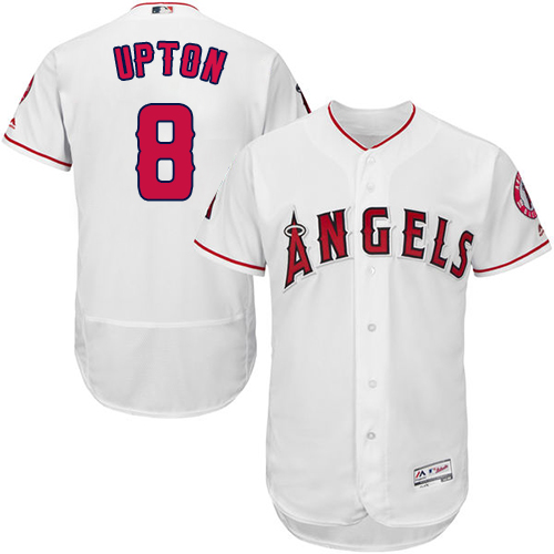 Angels of Anaheim #8 Justin Upton White Flexbase Authentic Collection Stitched MLB Jersey Angels of Anaheim #8 Justin Upton White Flexbase Authentic Collection Stitched MLB Jersey