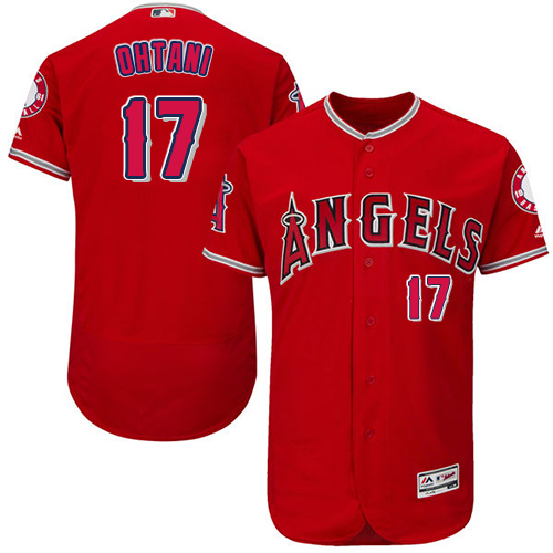 Angels of Anaheim #17 Shohei Ohtani Red Flexbase Authentic Collection Stitched MLB Jersey Angels of Anaheim #17 Shohei Ohtani Red Flexbase Authentic Collection Stitched MLB Jersey