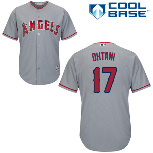 Angels of Anaheim #17 Shohei Ohtani Grey New Cool Base Stitched MLB Jersey Angels of Anaheim #17 Shohei Ohtani Grey New Cool Base Stitched MLB Jersey