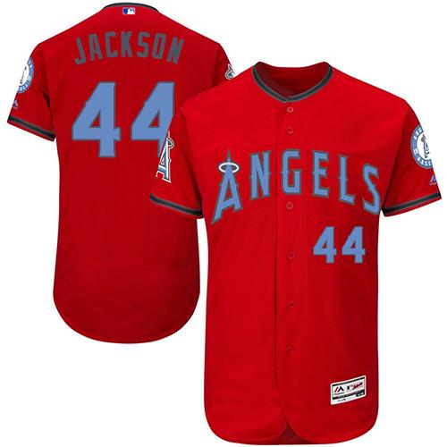 Angels of Anaheim #44 Reggie Jackson Red Flexbase Authentic Collection Father's Day Stitched MLB Jersey Angels of Anaheim #44 Reggie Jackson Red Flexbase Authentic Collection Father's Day Stitched MLB Jersey