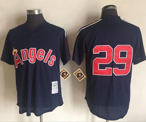 Mitchell And Ness 1984 Angels of Anaheim #29 Rod Carew Navy Blue Throwback Stitched MLB Jersey Mitchell And Ness 1984 Angels of Anaheim #29 Rod Carew Navy Blue Throwback Stitched MLB Jersey