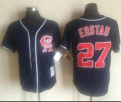 Mitchell And Ness Angels of Anaheim #27 Darin Erstad Navy Blue Throwback Stitched MLB Jersey Mitchell And Ness Angels of Anaheim #27 Darin Erstad Navy Blue Throwback Stitched MLB Jersey