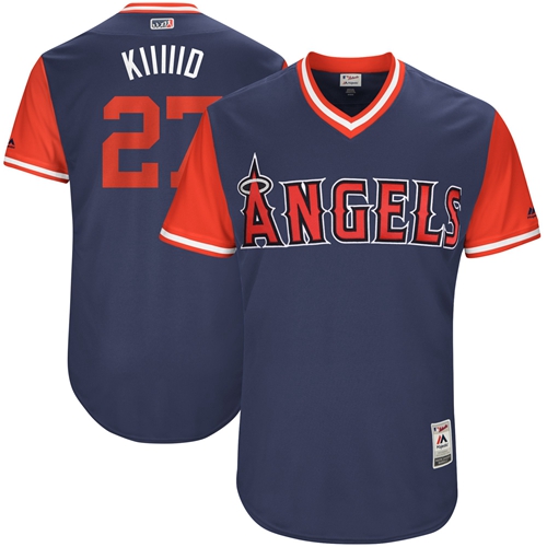 Angels of Anaheim #27 Mike Trout Navy 