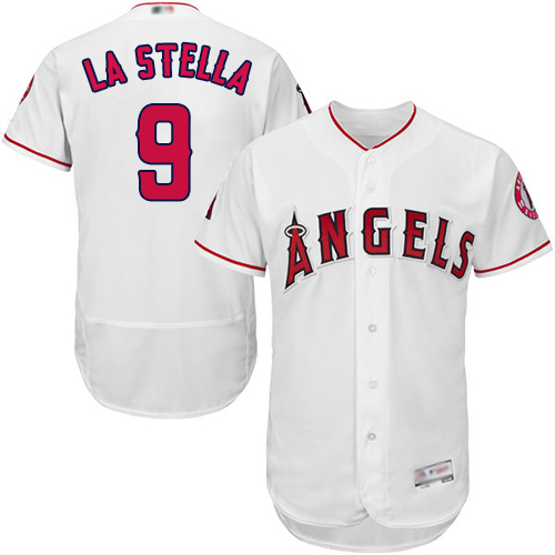 Angels of Anaheim #9 Tommy La Stella White Flexbase Authentic Collection Stitched MLB Jersey Angels of Anaheim #9 Tommy La Stella White Flexbase Authentic Collection Stitched MLB Jersey