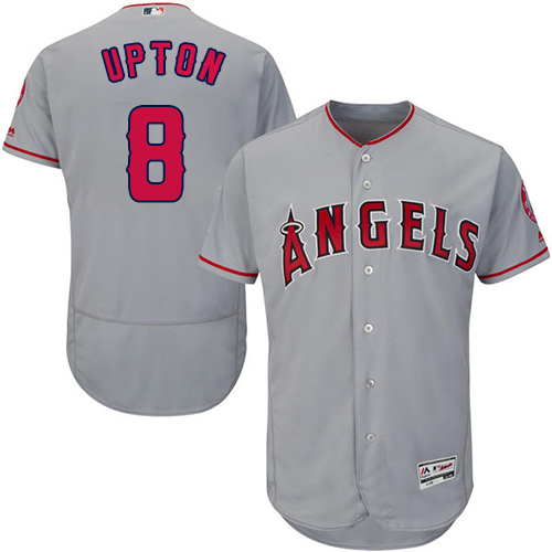 Angels of Anaheim #8 Justin Upton Grey Flexbase Authentic Collection Stitched MLB Jersey Angels of Anaheim #8 Justin Upton Grey Flexbase Authentic Collection Stitched MLB Jersey