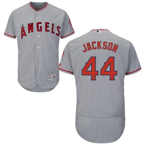 Angels of Anaheim #44 Reggie Jackson Grey Flexbase Authentic Collection Stitched MLB Jersey Angels of Anaheim #44 Reggie Jackson Grey Flexbase Authentic Collection Stitched MLB Jersey