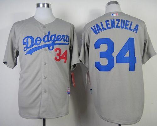 Dodgers #34 Fernando Valenzuela Stitched Grey Cool Base MLB Jersey Dodgers #34 Fernando Valenzuela Stitched Grey Cool Base MLB Jersey