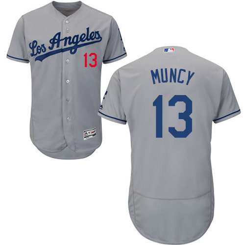 Dodgers #13 Max Muncy Grey Flexbase Authentic Collection Stitched MLB Jersey Dodgers #13 Max Muncy Grey Flexbase Authentic Collection Stitched MLB Jersey