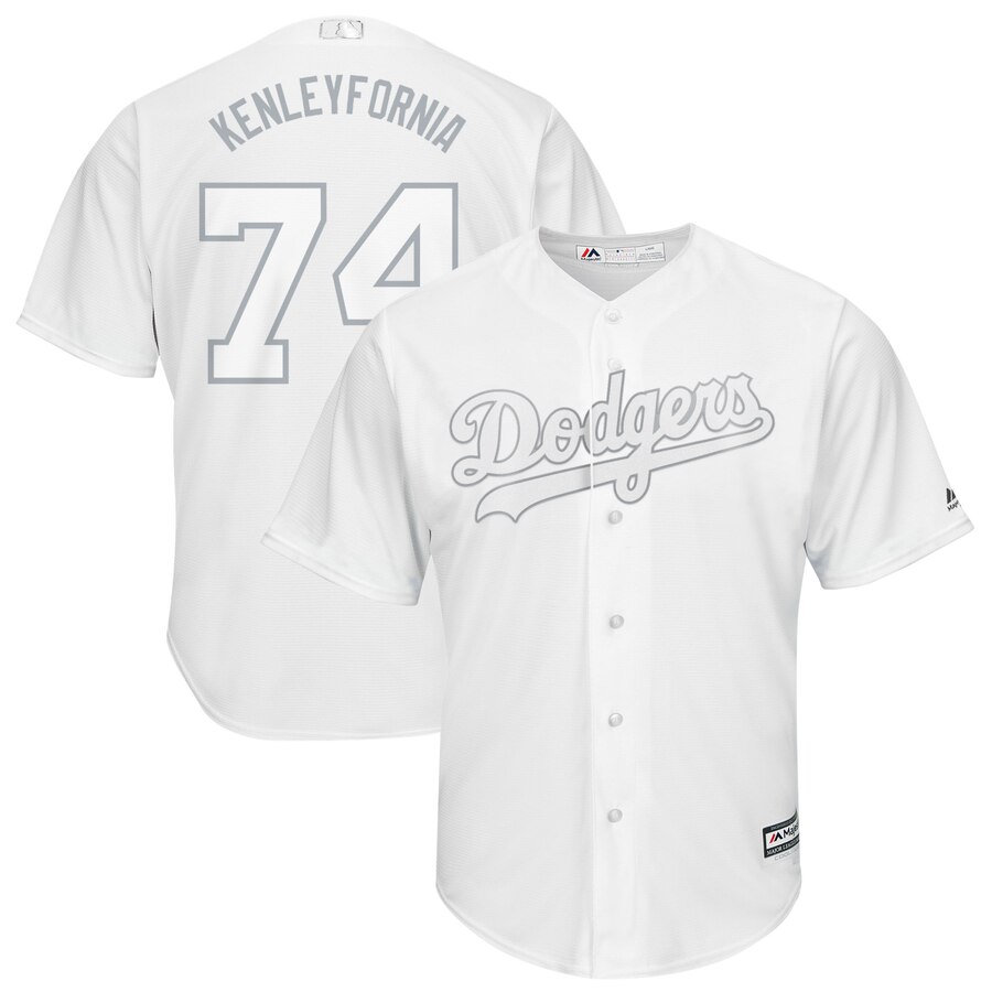 Los Angeles Dodgers #74 Kenley Jansen Kenleyfornia Majestic 2019 Players' Weekend Cool Base Player Jersey White Los Angeles Dodgers #74 Kenley Jansen Kenleyfornia Majestic 2019 Players' Weekend Cool Base Player Jersey White