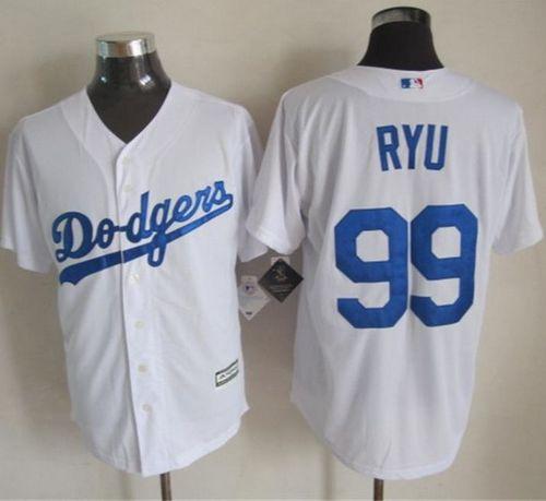 Dodgers #99 Hyun-Jin Ryu White New Cool Base Stitched MLB Jersey Dodgers #99 Hyun-Jin Ryu White New Cool Base Stitched MLB Jersey