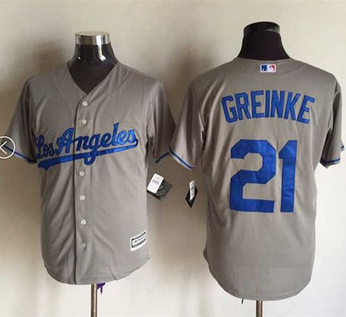 Dodgers #21 Zack Greinke Grey New Cool Base Stitched MLB Jersey Dodgers #21 Zack Greinke Grey New Cool Base Stitched MLB Jersey