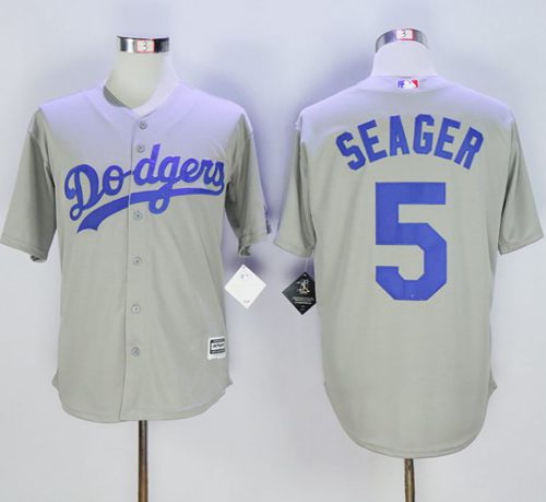 Dodgers #5 Corey Seager Grey New Cool Base Stitched MLB Jersey Dodgers #5 Corey Seager Grey New Cool Base Stitched MLB Jersey
