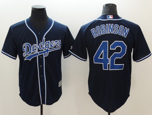 Dodgers #42 Jackie Robinson Navy Blue New Cool Base Stitched MLB Jersey Dodgers #42 Jackie Robinson Navy Blue New Cool Base Stitched MLB Jersey