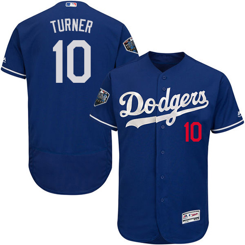 Dodgers #10 Justin Turner Blue Flexbase Authentic Collection 2018 World Series Stitched MLB Jersey Dodgers #10 Justin Turner Blue Flexbase Authentic Collection 2018 World Series Stitched MLB Jersey