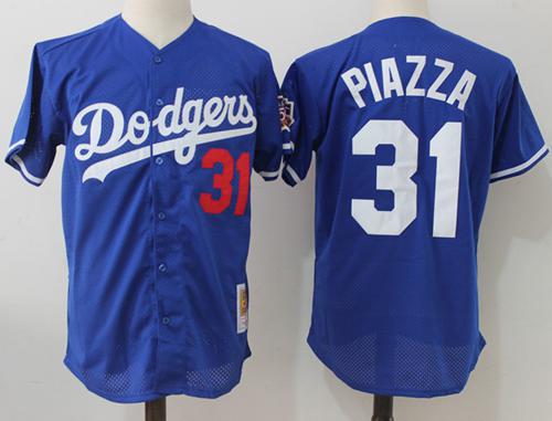 Mitchell And Ness 1997 Dodgers #31 Mike Piazza Blue Throwback Stitched MLB Jersey Mitchell And Ness 1997 Dodgers #31 Mike Piazza Blue Throwback Stitched MLB Jersey