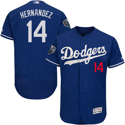 Dodgers #14 Enrique Hernandez Blue Flexbase Authentic Collection 2018 World Series Stitched MLB Jersey Dodgers #14 Enrique Hernandez Blue Flexbase Authentic Collection 2018 World Series Stitched MLB Jersey