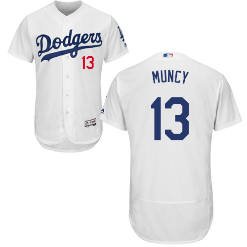 Dodgers #13 Max Muncy White Flexbase Authentic Collection Stitched MLB Jersey Dodgers #13 Max Muncy White Flexbase Authentic Collection Stitched MLB Jersey
