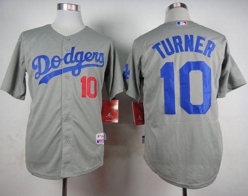 Dodgers #10 Justin Turner Grey Cool Base Stitched MLB Jersey Dodgers #10 Justin Turner Grey Cool Base Stitched MLB Jersey
