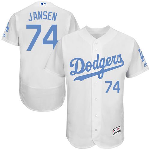Dodgers #74 Kenley Jansen White Flexbase Authentic Collection Father's Day Stitched MLB Jersey Dodgers #74 Kenley Jansen White Flexbase Authentic Collection Father's Day Stitched MLB Jersey