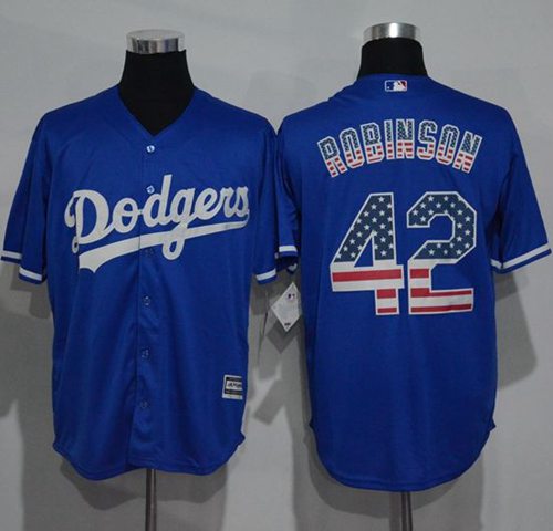 Dodgers #42 Jackie Robinson Blue USA Flag Fashion Stitched MLB Jersey Dodgers #42 Jackie Robinson Blue USA Flag Fashion Stitched MLB Jersey