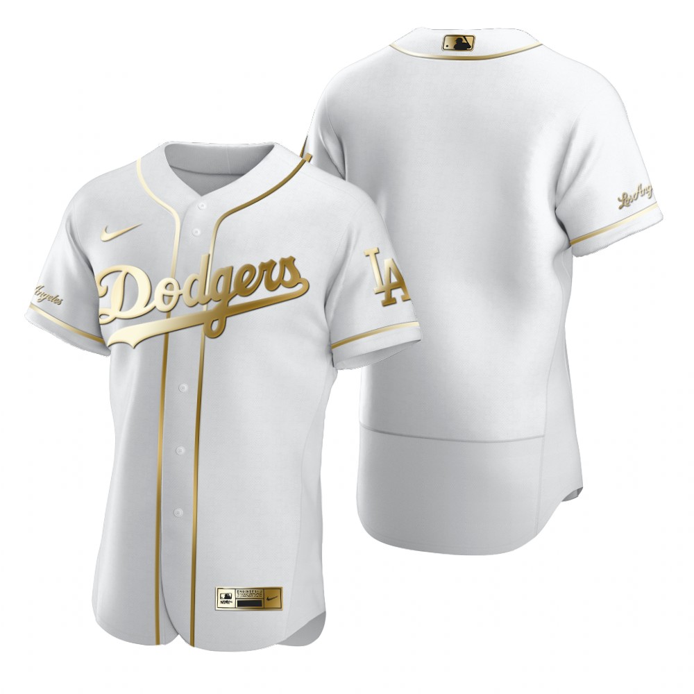 Los Angeles Dodgers Blank White Nike Men's Authentic Golden Edition MLB Jersey Los Angeles Dodgers Blank White Nike Men's Authentic Golden Edition MLB Jersey