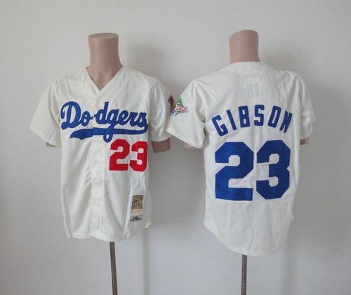 Mitchell And Ness Dodgers #23 Kirk Gibson Cream Throwback Stitched MLB Jersey Mitchell And Ness Dodgers #23 Kirk Gibson Cream Throwback Stitched MLB Jersey