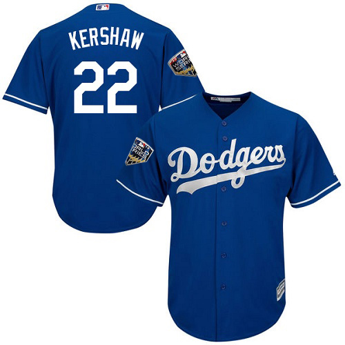 Dodgers #22 Clayton Kershaw Blue New Cool Base 2018 World Series Stitched MLB Jersey Dodgers #22 Clayton Kershaw Blue New Cool Base 2018 World Series Stitched MLB Jersey