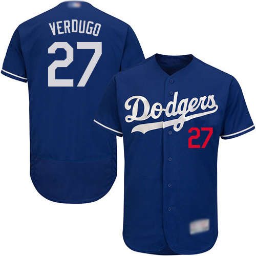 Dodgers #27 Alex Verdugo Blue Flexbase Authentic Collection Stitched MLB Jersey Dodgers #27 Alex Verdugo Blue Flexbase Authentic Collection Stitched MLB Jersey