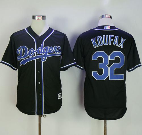 Dodgers #32 Sandy Koufax Black Fashion Stitched MLB Jersey Dodgers #32 Sandy Koufax Black Fashion Stitched MLB Jersey