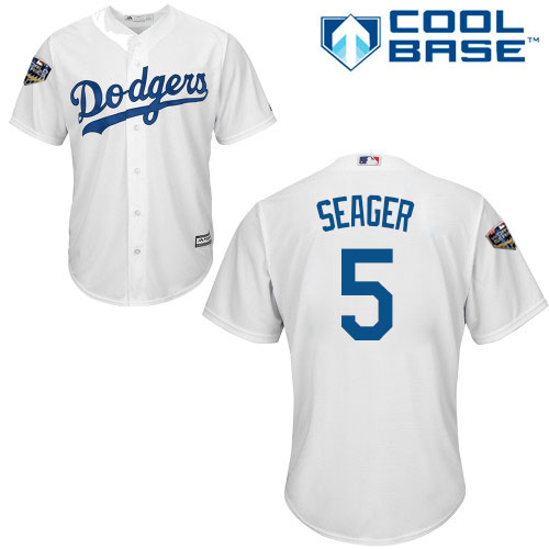 Dodgers #5 Corey Seager White New Cool Base 2018 World Series Stitched MLB Jersey Dodgers #5 Corey Seager White New Cool Base 2018 World Series Stitched MLB Jersey