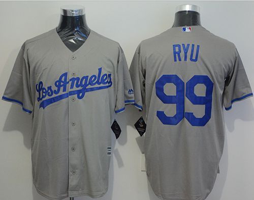 Dodgers #99 Hyun-Jin Ryu Grey New Cool Base Stitched MLB Jersey Dodgers #99 Hyun-Jin Ryu Grey New Cool Base Stitched MLB Jersey