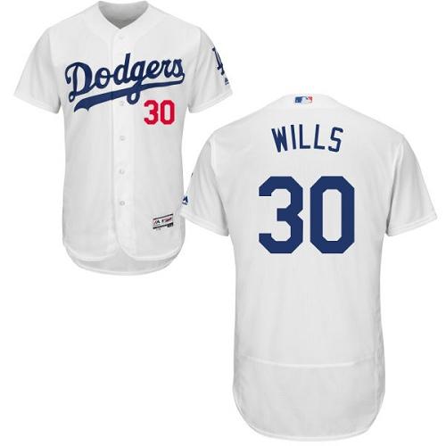 Dodgers #30 Maury Wills White Flexbase Authentic Collection Stitched MLB Jersey Dodgers #30 Maury Wills White Flexbase Authentic Collection Stitched MLB Jersey