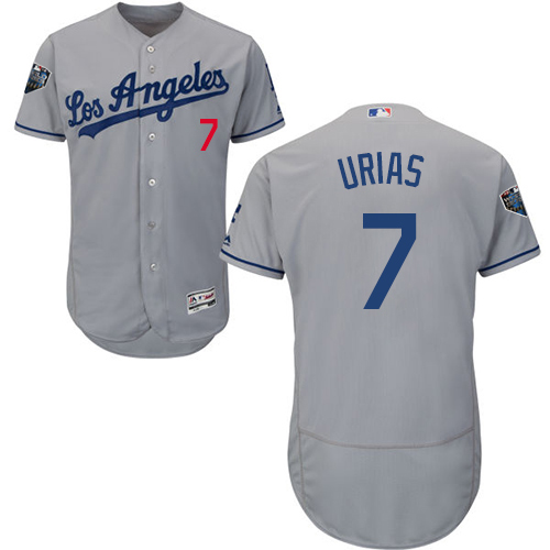 Dodgers #7 Julio Urias Grey Flexbase Authentic Collection 2018 World Series Stitched MLB Jersey Dodgers #7 Julio Urias Grey Flexbase Authentic Collection 2018 World Series Stitched MLB Jersey